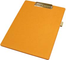 Папка-планшет для бумаг А4 экокожа оранжевая