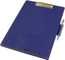 Папка-планшет А4 экокожа синяя с нанесением логотипа